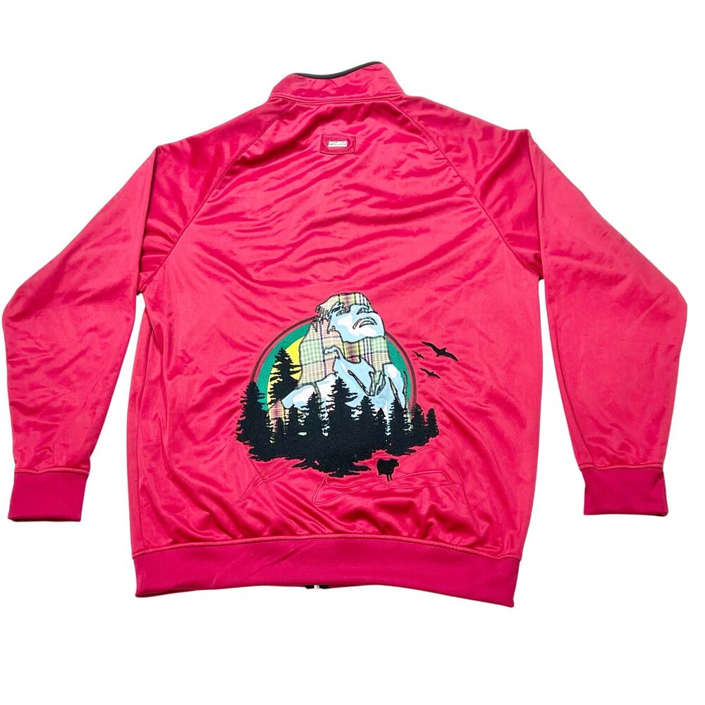 LRG Lifted Research Group Track Jacket Men XXL Red Full Zip Embroidered Y2K New